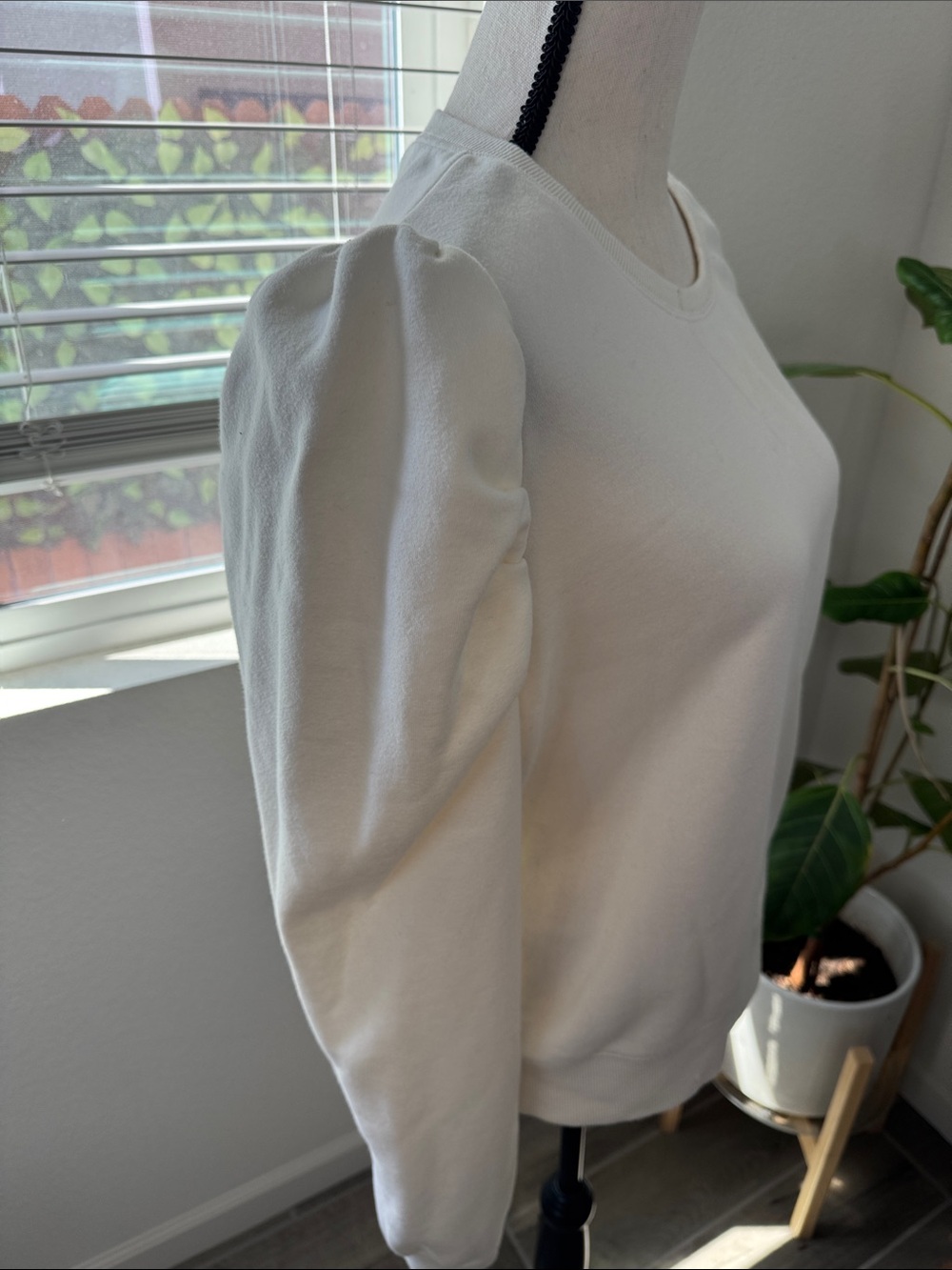 Rebecca Minkoff Janine Puff Cream Crewneck Sweatshirt - Picture 5 of 9